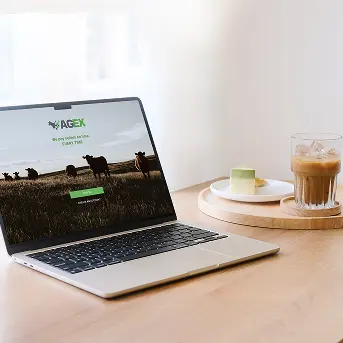 a laptop using Agex