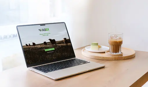 a laptop using Agex